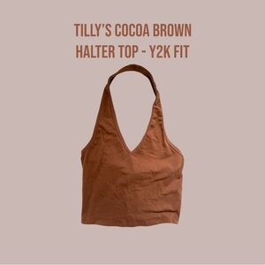 Tilly's Brown Sleeveless Crop Top